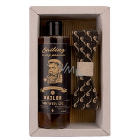 Bohemia Gifts Sailor Pivné kvasnice a chmeľ sprchový gél 250 ml + drevený motýlik, kozmetická sada