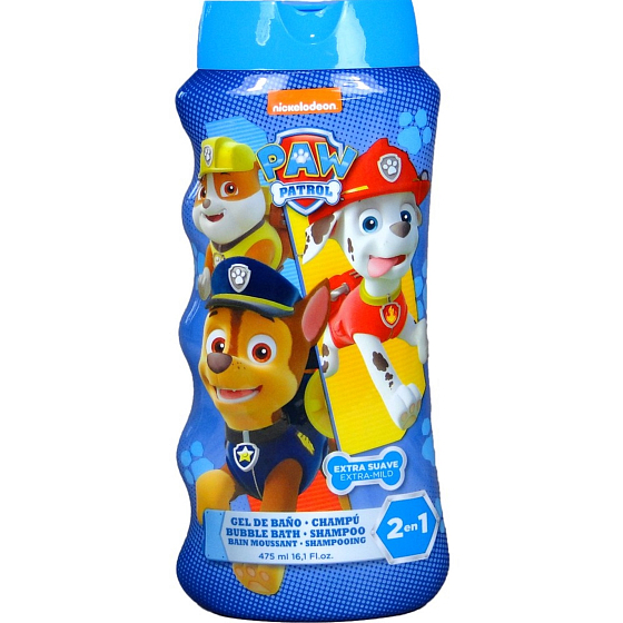Paw Patrol Tlapková patrola 2v1 šampón na vlasy a telo & pena do kúpeľa pre deti 475 ml