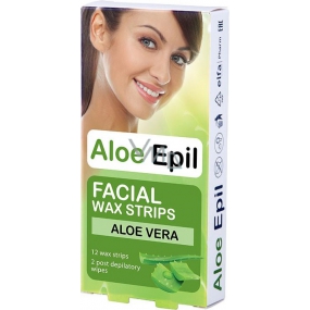 Aloe Epil Facial depilačné voskové pásky na tvár 12 + 2 kusy