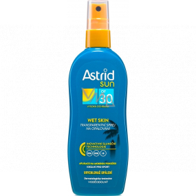 Astrid Sun Wet Skin OF30 transparentný sprej na opaľovanie 150 ml