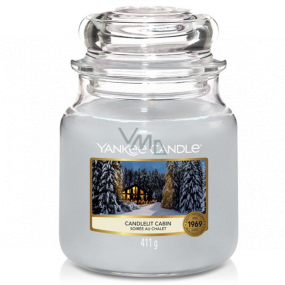 Yankee Candle Candlelit Cabin - Chata ožiarená sviečkou vonná sviečka Classic strednej sklo 411 g