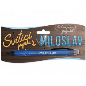 Nekupto Svietiace propiska s menom Miloslav, ovládač dotykových nástrojov 15 cm