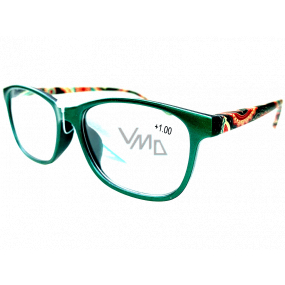 Berkeley Čítacie dioptrické okuliare +1 plast zelené, farebné bočnice 1 kus MC2193