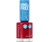 Rimmel London Kind & Free lak na nechty 156 Poppy Pop Red 8 ml