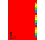 Donau abecedný držiak papiera A-Z, A4, PP, 16 listov, mix farieb 16 kusov