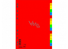 Donau abecedný držiak papiera A-Z, A4, PP, 16 listov, mix farieb 16 kusov