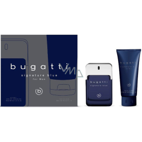 Bugatti Signature Blue toaletná voda 100 ml + sprchový gél 200 ml, darčeková súprava pre mužov