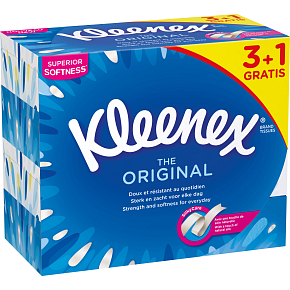 Kleenex Original 3vrstvé papierové vreckovky v krabičke, 4× 72 ks