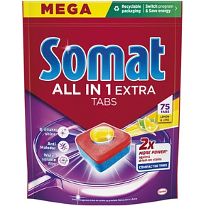 Somat All In 1 Extra Lemon tablety do myčky 75 kusů Somat All In 1 Extra Lemon tablety do myčky 75 kusů