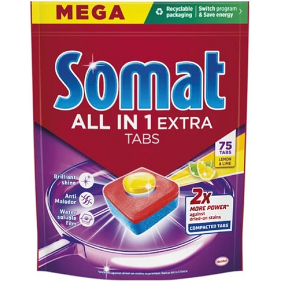 Somat All In 1 Extra Lemon tablety do umývačky 75 kusů