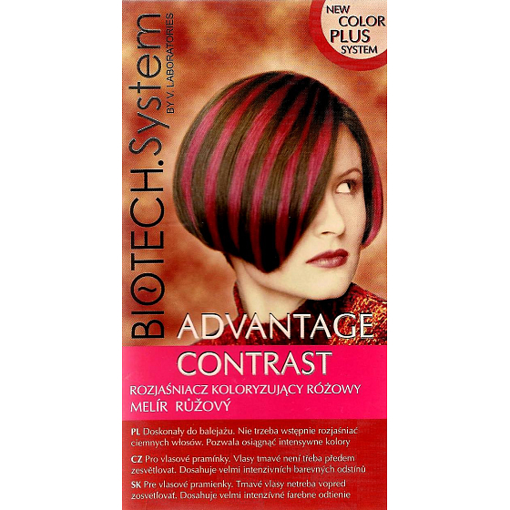 Biotech System Advantage Contrast ružový melír na vlasy 15 g + 30 ml