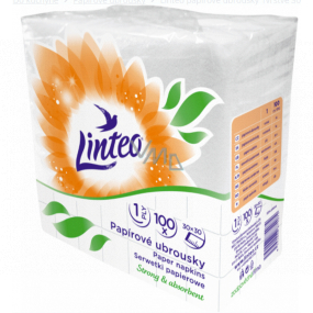 Linteo Satin papierové obrúsky 33 x 33 cm 100 kusov biele