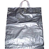 Press Igelitová taška 45 x 36 cm Strieborná s čiernym uchom 1 kus