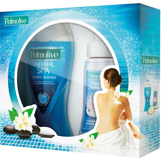 Palmolive Chvíle relaxácie tekuté mydlo 250 ml + Mineral Massage sprchový gél 250 ml, kozmetická sada