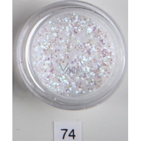 Ocean Crystaline sypký glitr na nechty, telo, tvár 74 biely ligot 2 g
