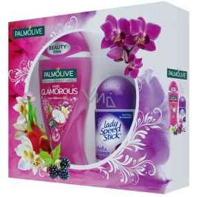 Palmolive Zimná záhrada Aróma Sensations Feel Glamorous hýčkajúci sprchový gél 250 ml + Lady Speed Stick Fresh & Essence Luxurious Freshness dezodorant roll-on pre ženy 45 g, kozmetická sada