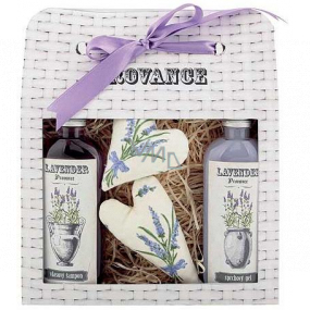 Bohemia Gifts Lavender La Provence krémový sprchový gél 100 ml + šampón 100 ml + patchwork 2 kusy, kozmetická sada