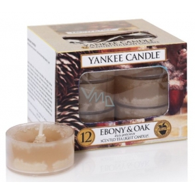 Yankee Candle Ebony & Oak - Eben a dub vonná čajová sviečka 12 x 9,8 g