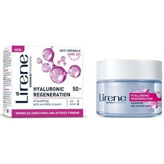 Lirene Hyaluronic Regeneration 50+ vyhladzujúci protivráskový krém s bunkami mladosti 50 ml
