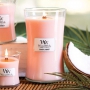 WoodWick Coastal Sunset - Západ slnka na pobreží vonná sviečka s dreveným knôtom a viečkom sklo stredná 275 g