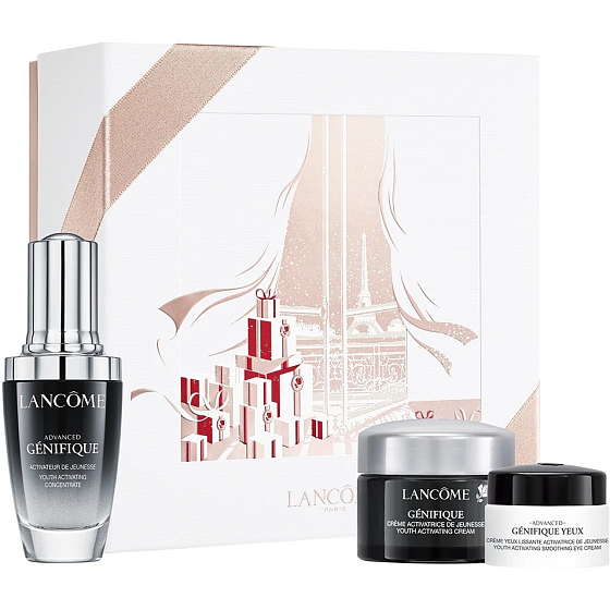 Lancome Advanced Génifique sérum 30 ml + očný krém pre omladenie pleti 5 ml + denný krém aktivátor mladosti 15 ml, kozmetická sada