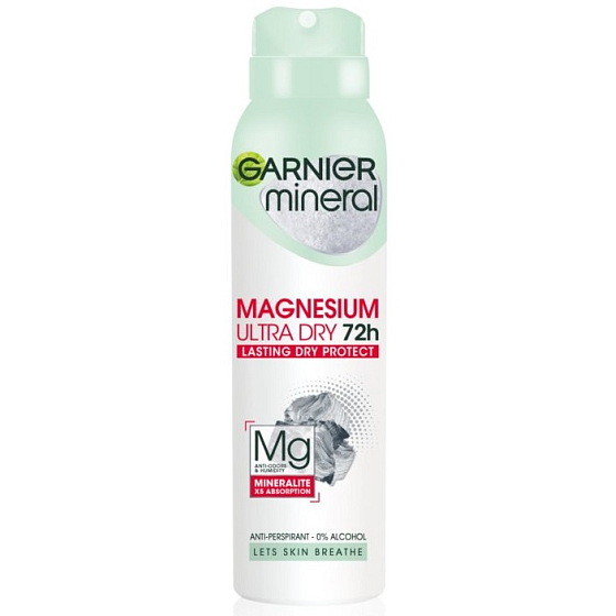 Garnier Mineral Magnesium Ultra Dry 72h antiperspirant deodorant sprej pre ženy 150 ml