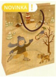 Nekupto Darčeková Kraftová taška 25 x 8 x 19 cm Vianočné deti na snehu 596 WKHM