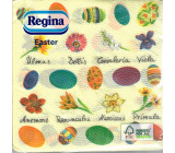 Regina Papierové obrúsky 1 vrstvové 33 x 33 cm 20 kusov Veľkonočné žlté, farebné vajíčka a kvietkov