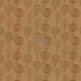 Apli Darčekový baliaci papier 70 x 200 cm Kraft Fun natural s balónmi
