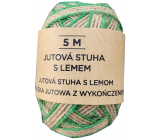 Albi Jutová stuha Prírodná so zeleným okrajom 5 m