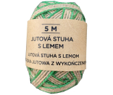 Albi Jutová stuha Prírodná so zeleným okrajom 5 m