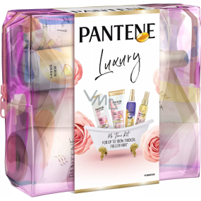 Pantene Rose Lift'n'Volume šampón na vlasy 300 ml + kondicionér na vlasy 200 ml + olejové sérum na vlasy 100 ml + SOS balzam na vlasy v spreji 150 ml + kozmetická taška, kozmetická sada pre ženy