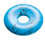 Tyrkenit modrý Donut prírodný kameň 30 mm, kameň mladých ľudí, ktorí hľadajú životný cieľ