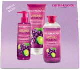 Dermacol Aroma Ritual Hrozno a limetka sprchový gél 250 ml + tekuté mydlo 250 ml + pena do kúpeľa 500 ml, kozmetická sada pre ženy