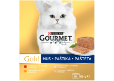 Purina Gourmet Gold paštika pro kočky tuňák, játra, krůta a hovězí 8 x 85 g