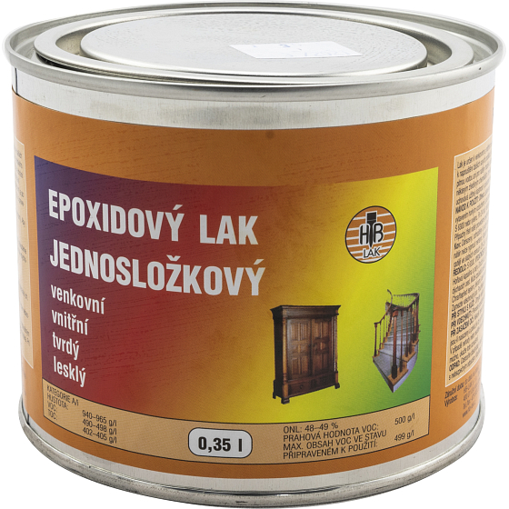HB-Lak epoxidový jednosložkový lak na drevo a kov, lesklý, 350 ml