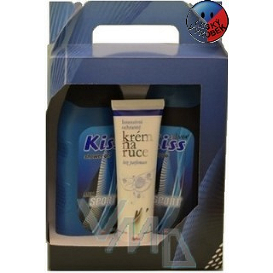 Mika Kiss Silver Sport 2v1 sprchový gel 400 ml + šampón 400 ml + krém na ruky 100 ml, kozmetická sada