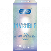 Durex Invisible Extra Thin Extra Lubricated kondómy extra tenké, extra lubrikované nominálna šírka: 54 mm 10 kusov