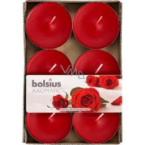 Bolsius Aromatic Maxi Velvet Rose - Ruža vonné čajové sviečky 6 kusov, doba horenia 8 hodín