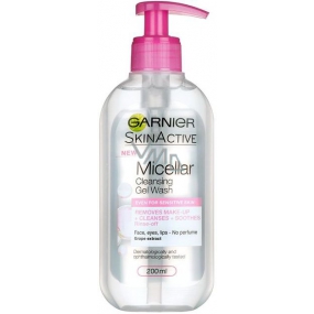 Garnier Skin Active micelárny čistiaci gél pre citlivú pleť dávkovač 200 ml