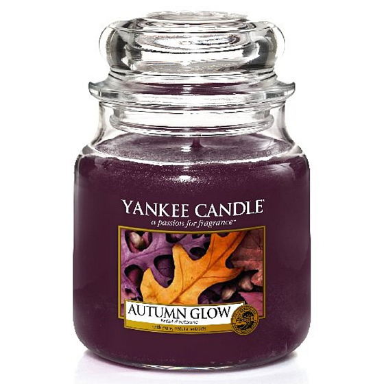 Yankee Candle Autumn Glow - Žiarivý jeseň vonná sviečka Classic strednej sklo 411 g
