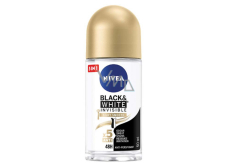 Nivea Invisible Black & White Silky Smooth guličkový antiperspirant dezodorant roll-on pre ženy 50 ml