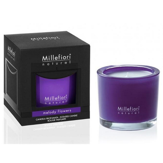Millefiori Milano Natural Melody Flowers - Akordy kvetov Vonná sviečka horí až 60 hodín 180 g