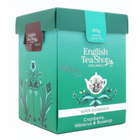 English Tea Shop Bio Brusnica, Ibištek a Šípka sypaný čaj 80 g + drevená odmerka so sponou