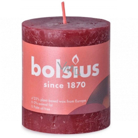 Bolsius Rustic sviečka bordó valec 68 x 80 mm