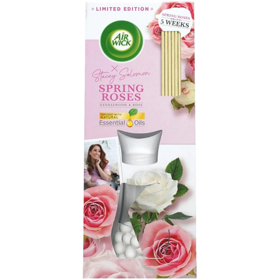 Air Wick Reed Diffuser Esenciálne oleje Jarné ruže s vôňou tyčiniek na osvieženie vzduchu 25 ml