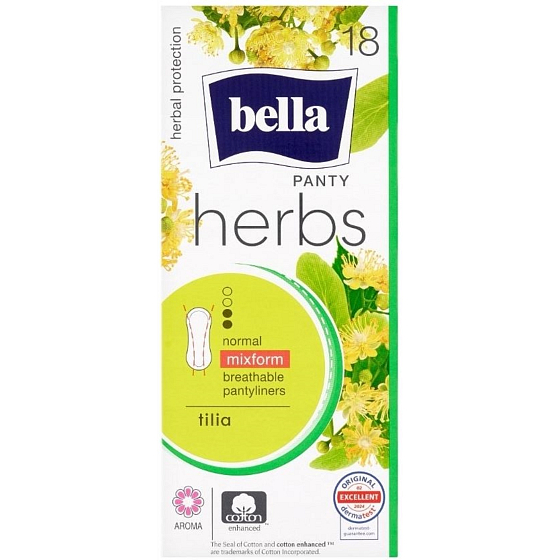 Bella Panty Herbs Hygienické vložky Tilia s lipovým kvetom 18 kusov