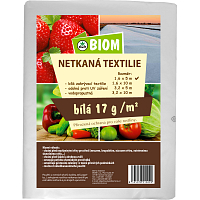 Biom netkaná textílie biela 17 g/m² veľkosť 1,6 x 5 m