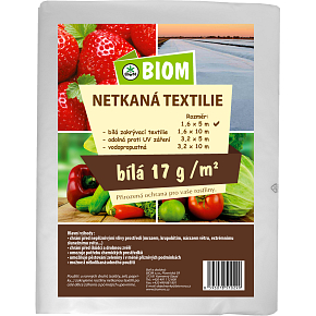 Biom netkaná textílie biela 17 g/m² veľkosť 1,6 x 5 m