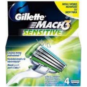 Gillette Mach3 Sensitive náhradné hlavice 4 kusy pre mužov